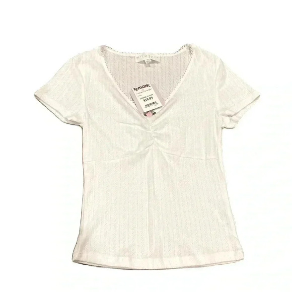 New Wild Skye White Blouse Top Sz. XS NWT - Picture 2 of 4
